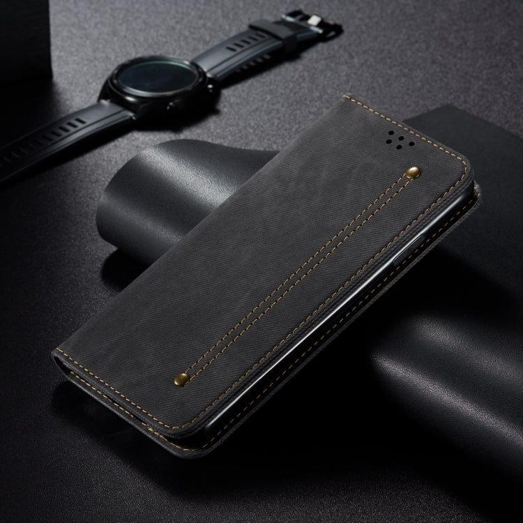 For iPhone 16 Denim Texture Casual Style Horizontal Flip Leather Case
