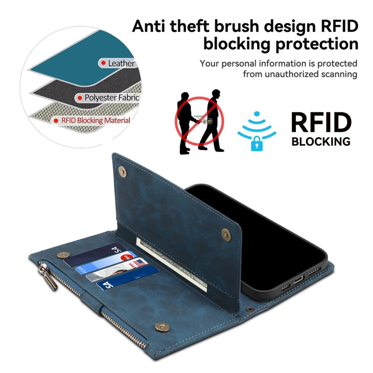 For iPhone 16 Pro Max ESEBLE Retro Frosted RFID Flip Leather Phone Case