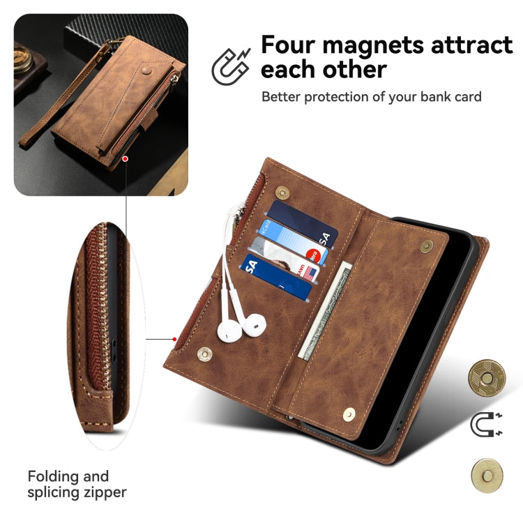 For iPhone 16 Pro ESEBLE Retro Frosted RFID Flip Leather Phone Case