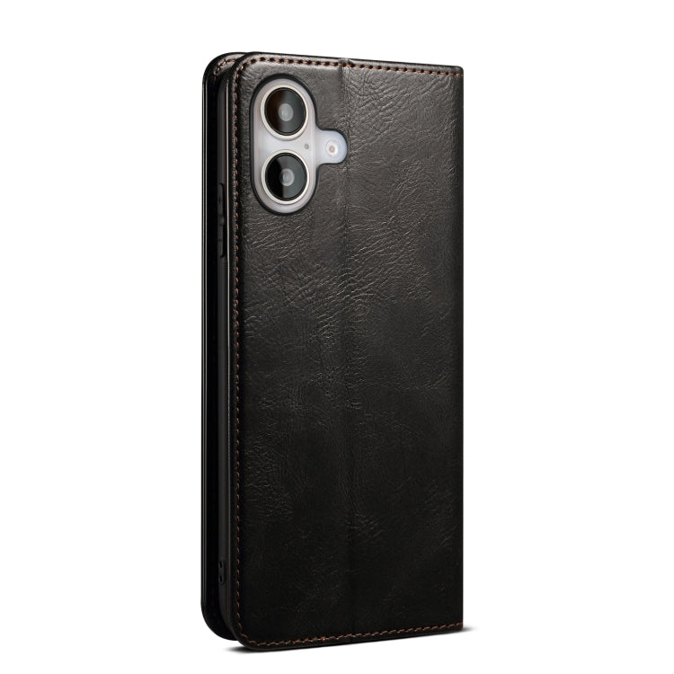 For iPhone 16 Plus Oil Wax Crazy Horse Texture Leather Phone Case