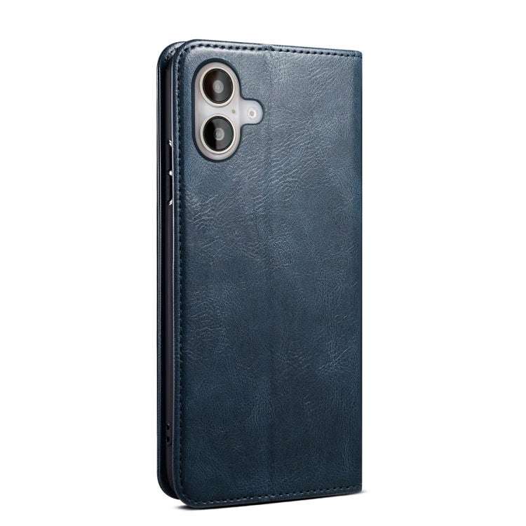 For iPhone 16 Plus Oil Wax Crazy Horse Texture Leather Phone Case