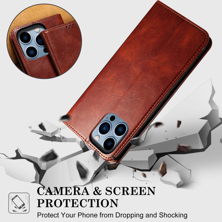 For iPhone 17e / 16e Oil Wax Crazy Horse Texture Leather Phone Case
