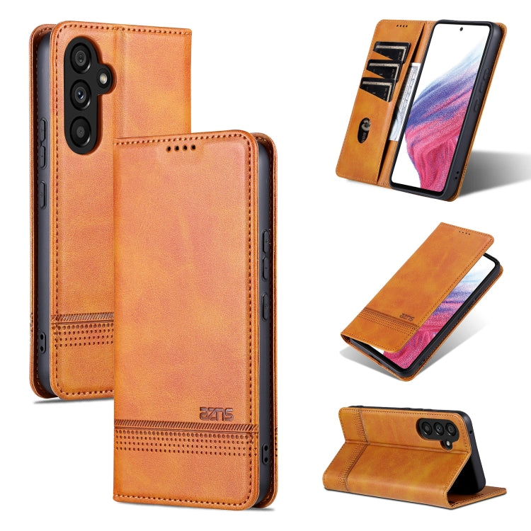 For Samsung Galaxy S23 FE 5G AZNS Magnetic Calf Texture Flip Leather Phone Case