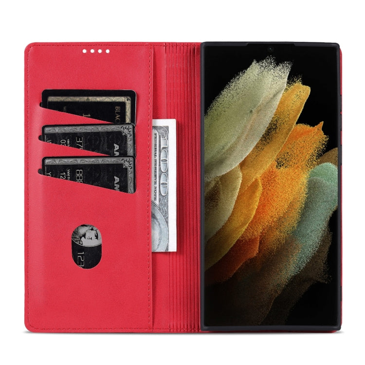 For Samsung Galaxy S24 Ultra 5G AZNS Magnetic Calf Texture Flip Leather Phone Case