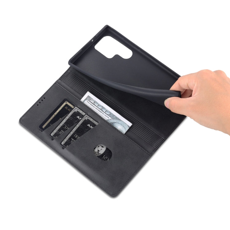 For Samsung Galaxy S24 Ultra 5G AZNS Magnetic Calf Texture Flip Leather Phone Case