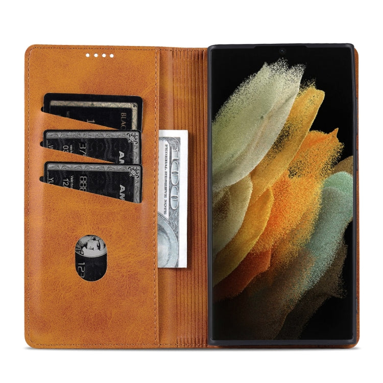 For Samsung Galaxy S24 Ultra 5G AZNS Magnetic Calf Texture Flip Leather Phone Case