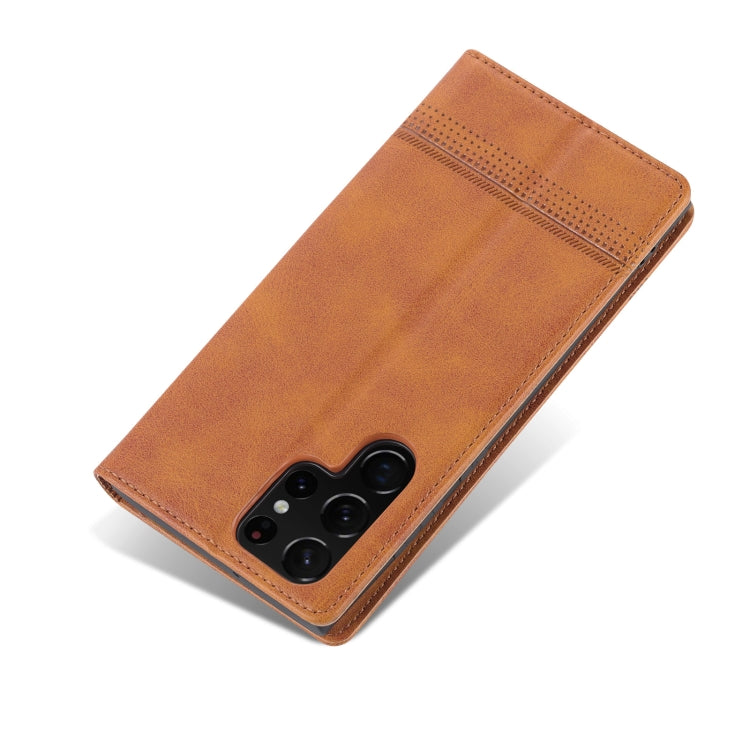 For Samsung Galaxy S24 Ultra 5G AZNS Magnetic Calf Texture Flip Leather Phone Case