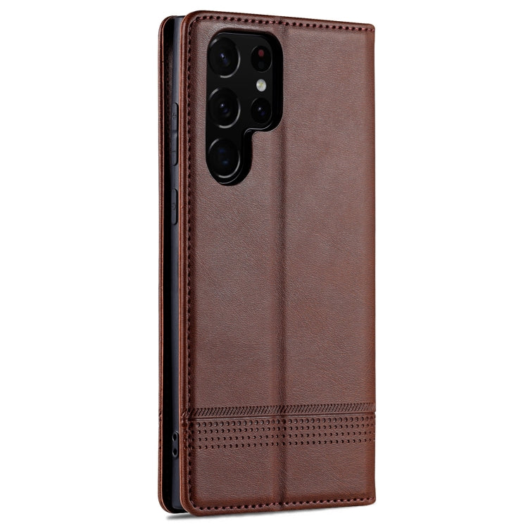 For Samsung Galaxy S24 Ultra 5G AZNS Magnetic Calf Texture Flip Leather Phone Case