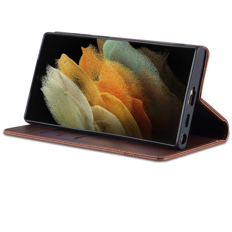 For Samsung Galaxy S24 Ultra 5G AZNS Magnetic Calf Texture Flip Leather Phone Case