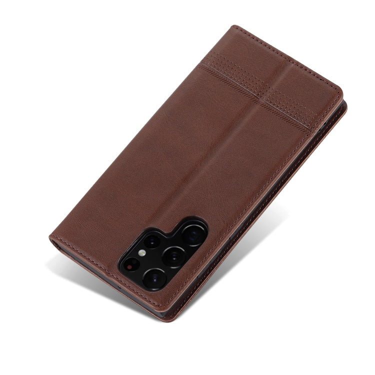 For Samsung Galaxy S24 Ultra 5G AZNS Magnetic Calf Texture Flip Leather Phone Case