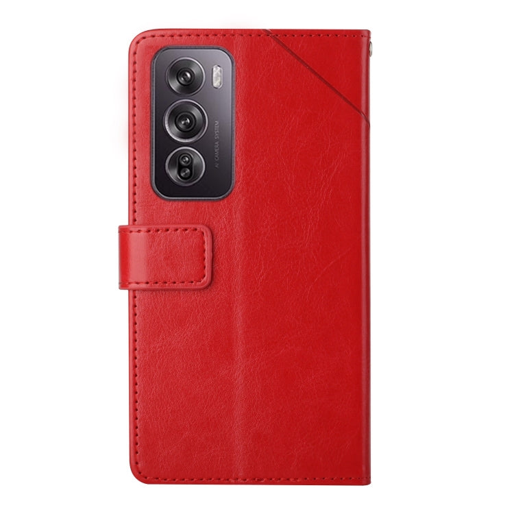 For OPPO Reno12 5G Global Y-shaped Pattern Flip Leather Phone Case
