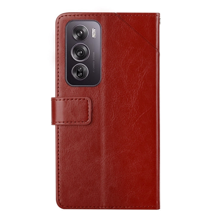 For OPPO Reno12 Pro 5G Global Y-shaped Pattern Flip Leather Phone Case