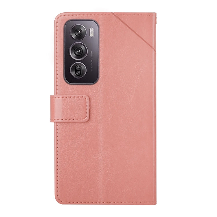 For OPPO Reno12 Pro 5G Global Y-shaped Pattern Flip Leather Phone Case