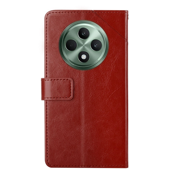 For OPPO Reno12 F 5G Global Y-shaped Pattern Flip Leather Phone Case