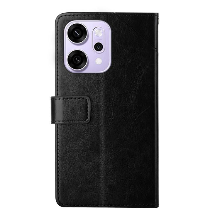 For OPPO Reno14 5G Global Y-shaped Pattern Flip Leather Phone Case