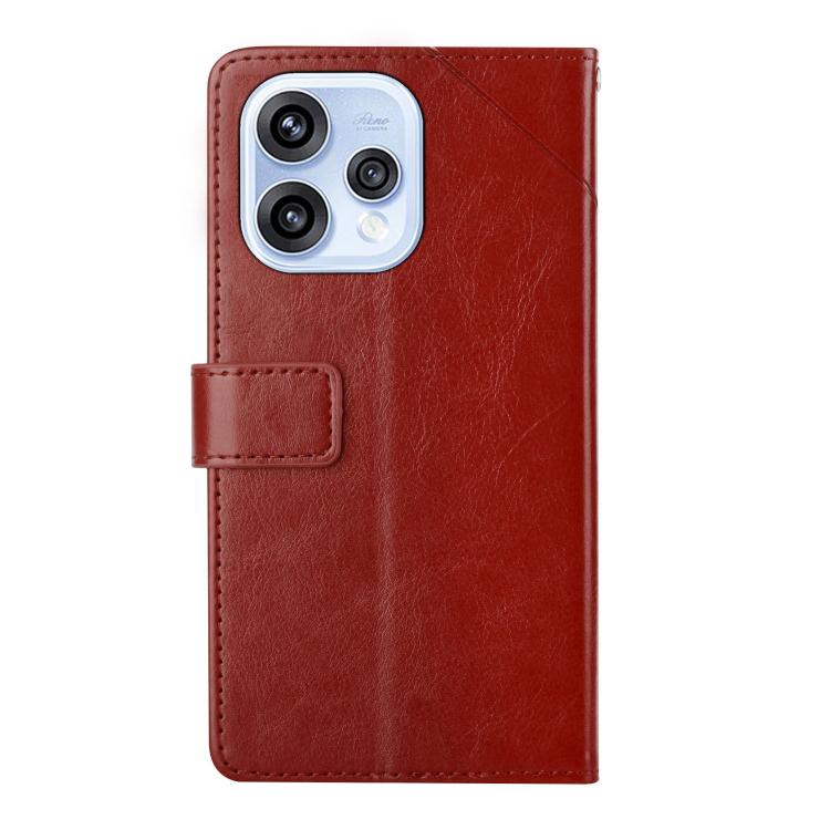 For OPPO Reno15 5G Global Y-shaped Pattern Flip Leather Phone Case