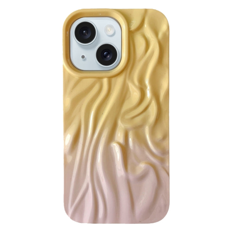 For iPhone 15 Plus Wrinkle Gradient Oily Feel TPU Phone Case