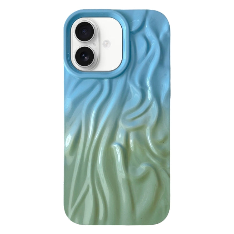 For iPhone 16 Plus Wrinkle Gradient Oily Feel TPU Phone Case