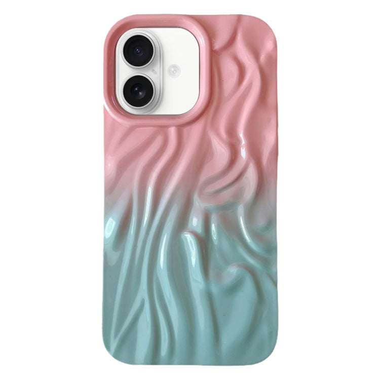 For iPhone 16 Plus Wrinkle Gradient Oily Feel TPU Phone Case