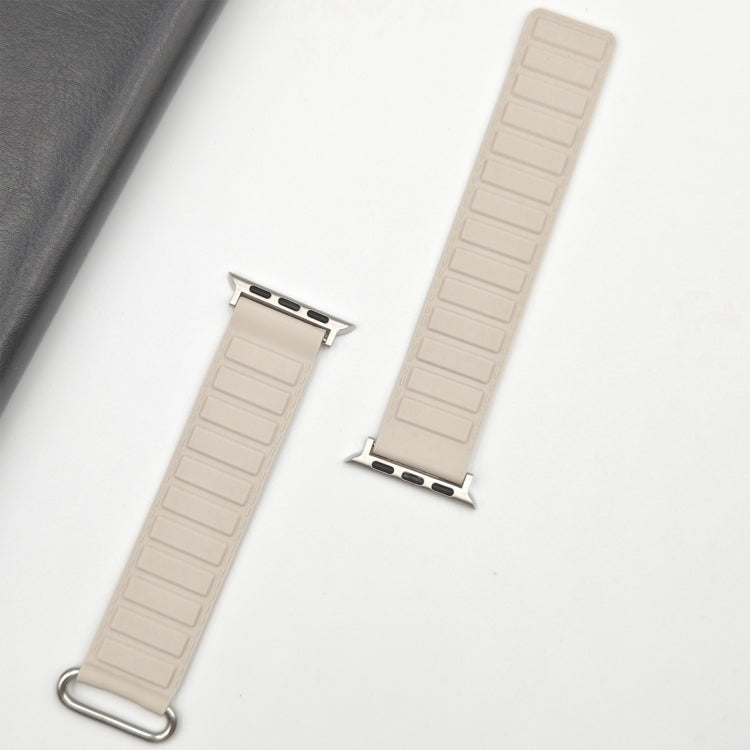 For Apple Watch Series 10 46mm Reverse Buckle Magnetic Silicone Watch Band