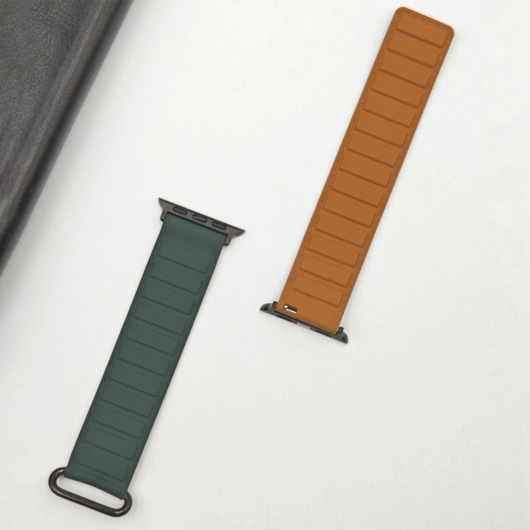 For Apple Watch Series 10 46mm Reverse Buckle Magnetic Silicone Watch Band