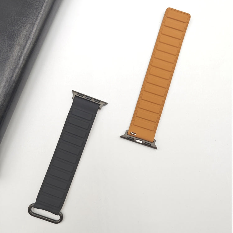 For Apple Watch Series 10 46mm Reverse Buckle Magnetic Silicone Watch Band