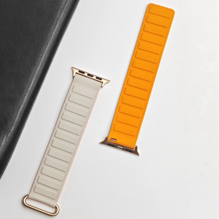 For Apple Watch Series 10 46mm Reverse Buckle Magnetic Silicone Watch Band