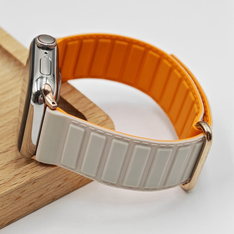 For Apple Watch Series 10 46mm Reverse Buckle Magnetic Silicone Watch Band