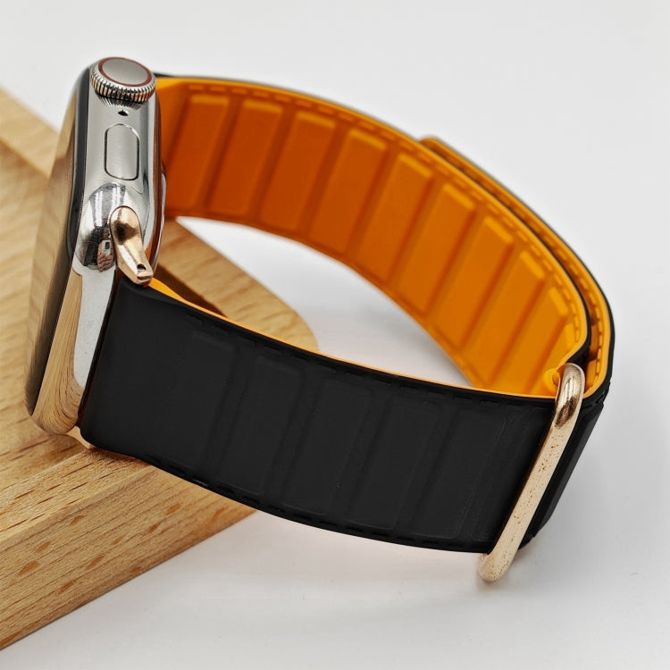 For Apple Watch Series 10 46mm Reverse Buckle Magnetic Silicone Watch Band