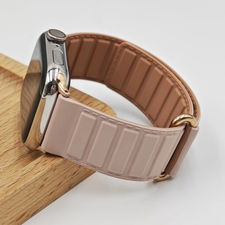 For Apple Watch Series 10 46mm Reverse Buckle Magnetic Silicone Watch Band