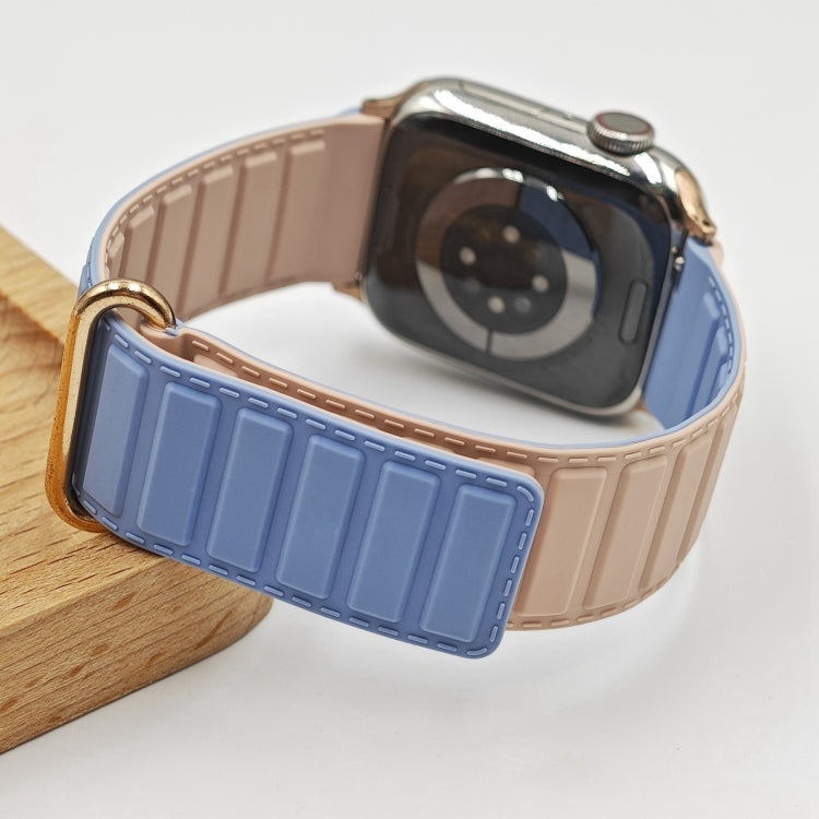 For Apple Watch Series 10 46mm Reverse Buckle Magnetic Silicone Watch Band