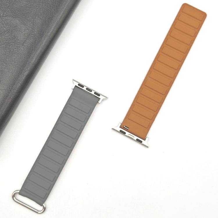For Apple Watch Series 10 42mm Reverse Buckle Magnetic Silicone Watch Band