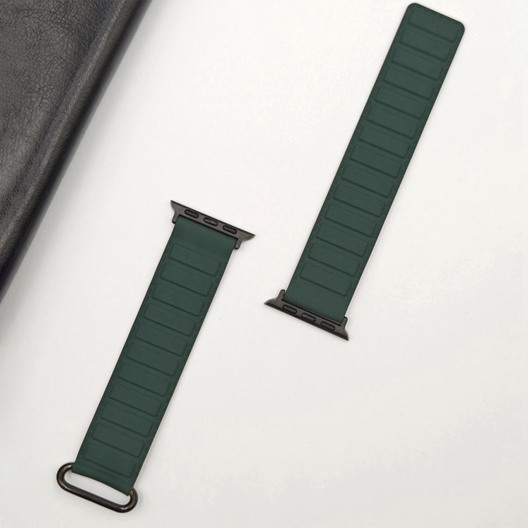 For Apple Watch Series 10 42mm Reverse Buckle Magnetic Silicone Watch Band