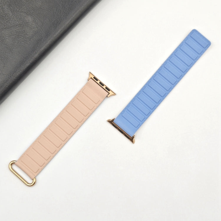 For Apple Watch Series 10 42mm Reverse Buckle Magnetic Silicone Watch Band