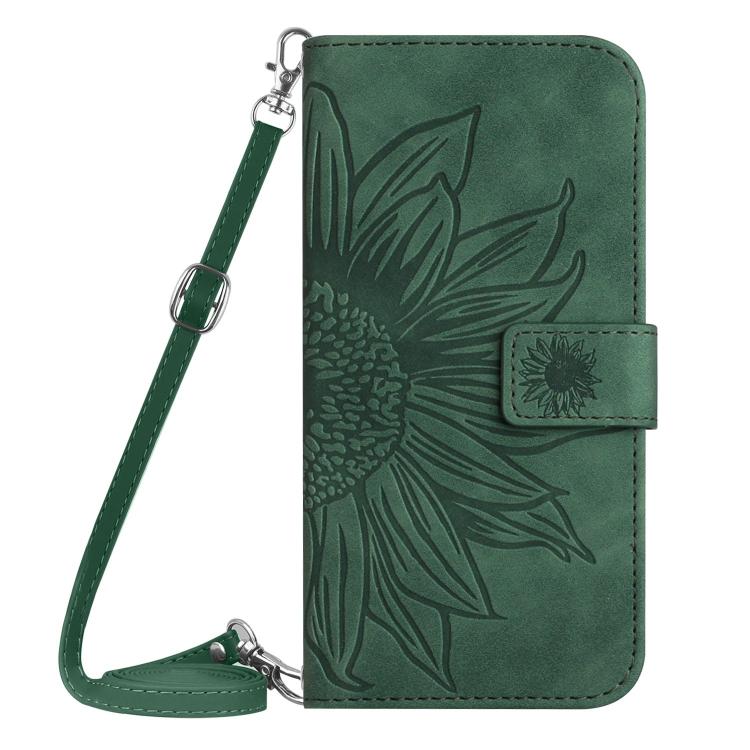 For Honor 400 Lite Global Skin Feel Sun Flower Pattern Leather Phone Case with Lanyard