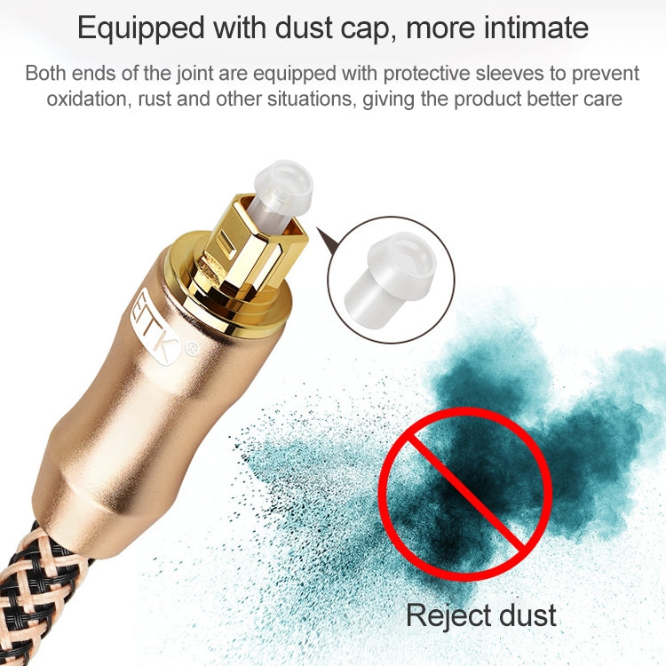 15m EMK OD6.0mm Gold-plated TV Digital Audio Optical Fiber Connecting Cable