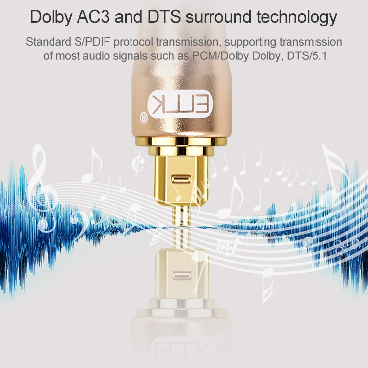 15m EMK OD6.0mm Gold-plated TV Digital Audio Optical Fiber Connecting Cable