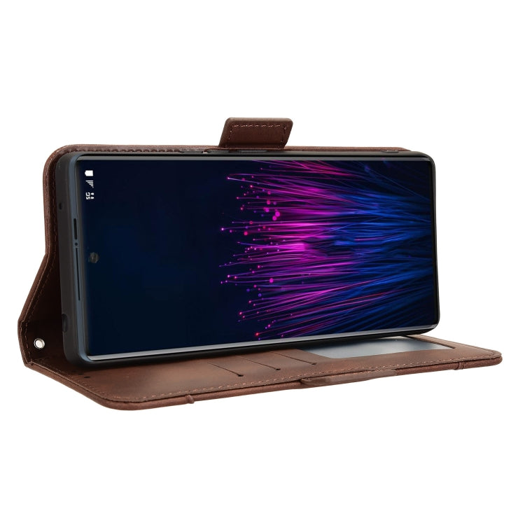 For HTC U24 Pro Skin Feel Calf Texture Card Slots Leather Phone Case