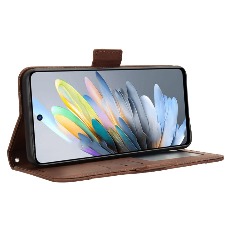 For ZTE Blade A75 4G Skin Feel Calf Texture Card Slots Leather Phone Case