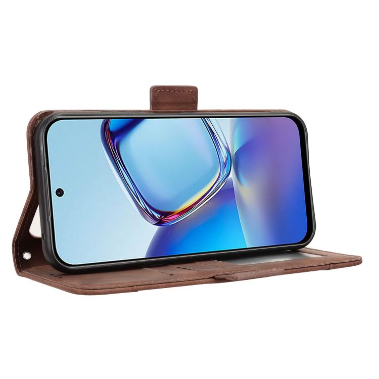 For ZTE nubia V80 Design Skin Feel Calf Texture Card Slots Leather Phone Case