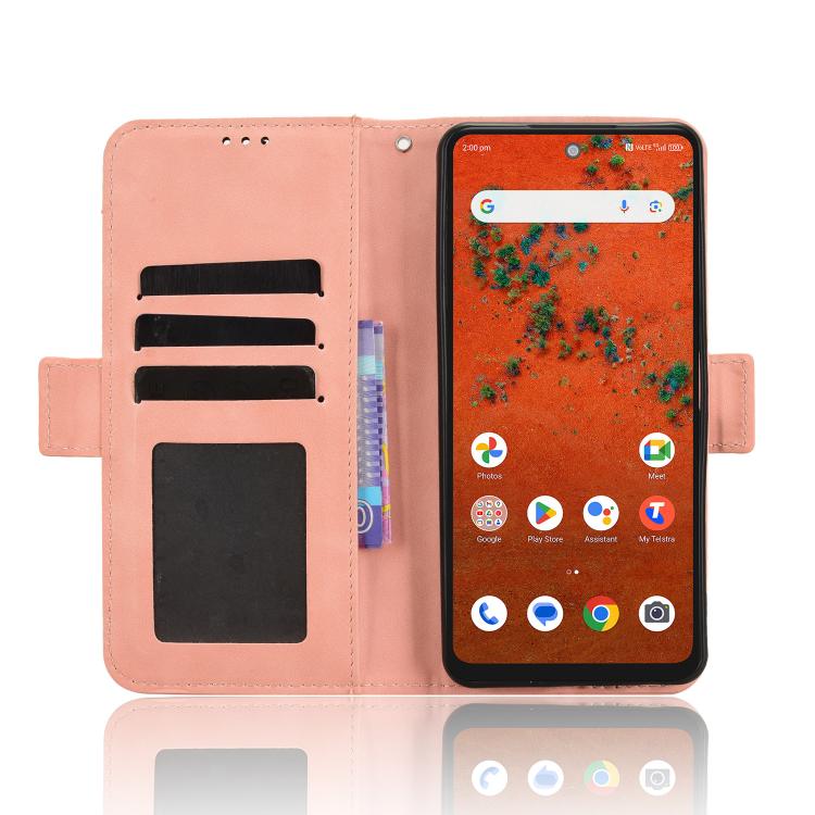 For ZTE A75 Pro / Telstra T-Elite 5G Skin Feel Calf Texture Card Slots Leather Phone Case