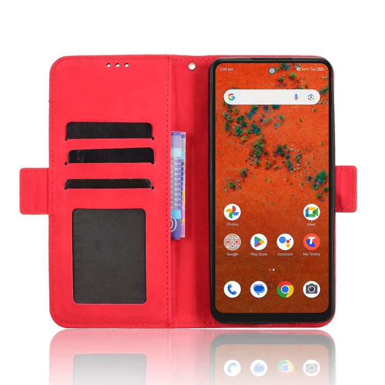 For ZTE A75 Pro / Telstra T-Elite 5G Skin Feel Calf Texture Card Slots Leather Phone Case