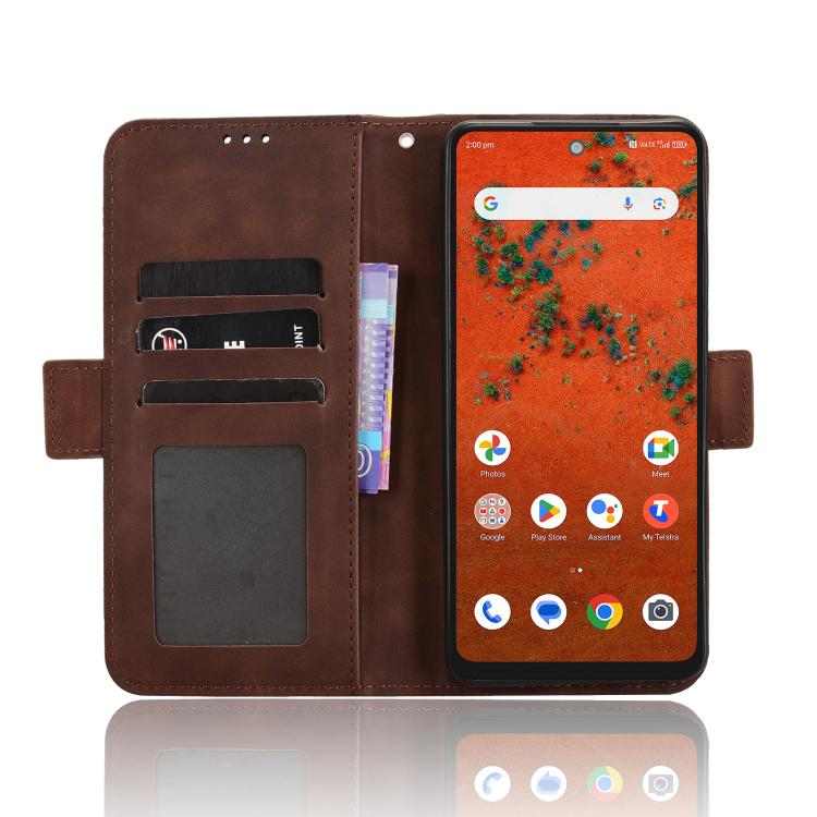 For ZTE A75 Pro / Telstra T-Elite 5G Skin Feel Calf Texture Card Slots Leather Phone Case