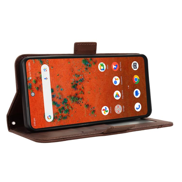 For ZTE A75 Pro / Telstra T-Elite 5G Skin Feel Calf Texture Card Slots Leather Phone Case