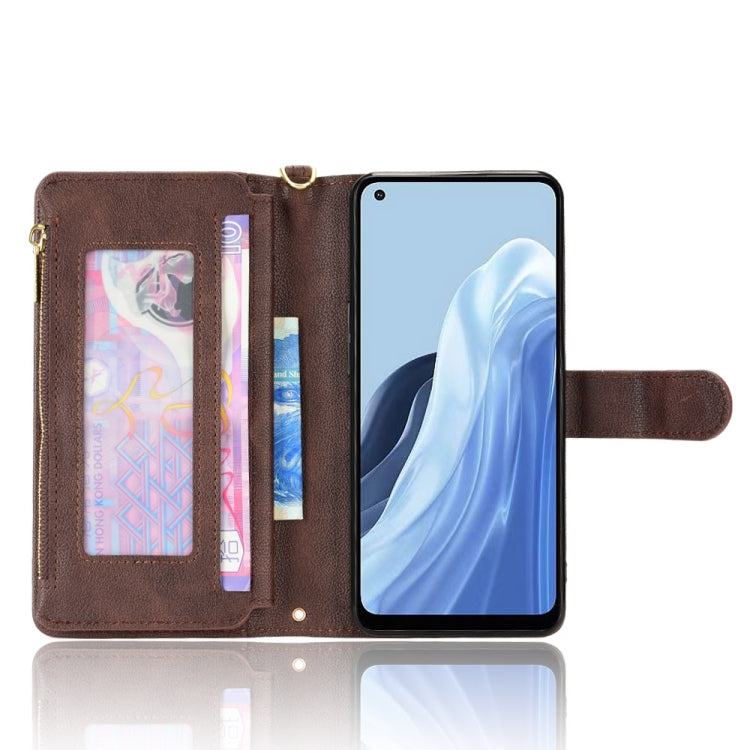For OPPO Reno7 A JP Version Litchi Texture Zipper Leather Phone Case