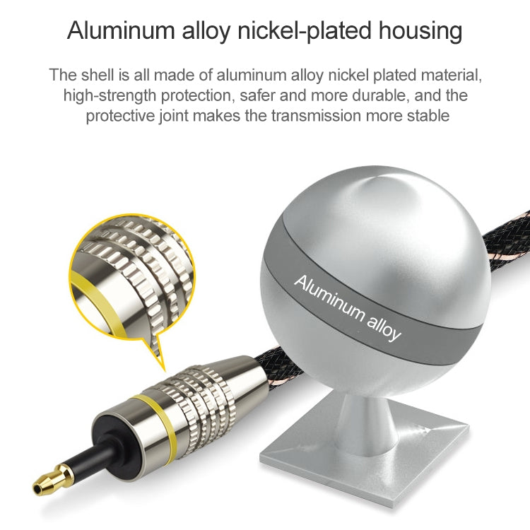 1.5m EMK OD6.0mm Square Port to Round Port Set-top Box Digital Audio Optical Fiber Connecting Cable