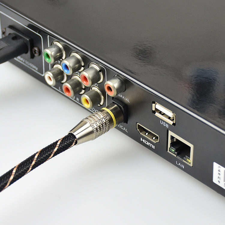 2m EMK OD6.0mm Square Port to Round Port Set-top Box Digital Audio Optical Fiber Connecting Cable