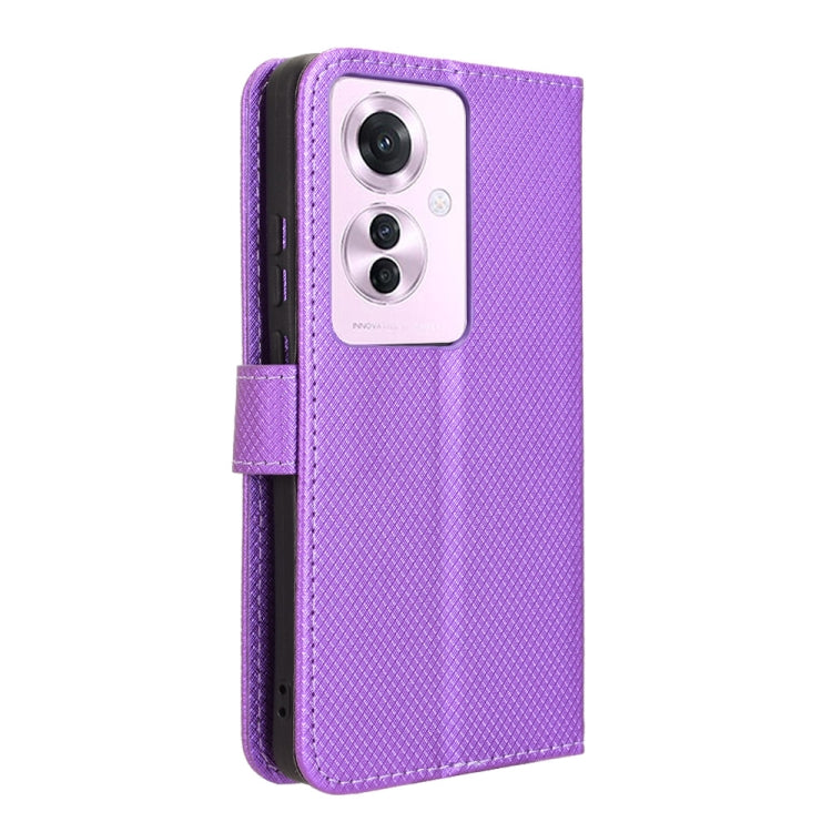 For OPPO Reno11 PJH110 Diamond Texture Leather Phone Case