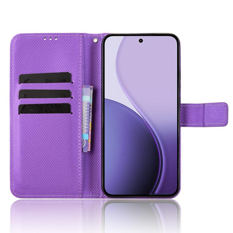 For OPPO Reno14 5G Global Diamond Texture Leather Phone Case