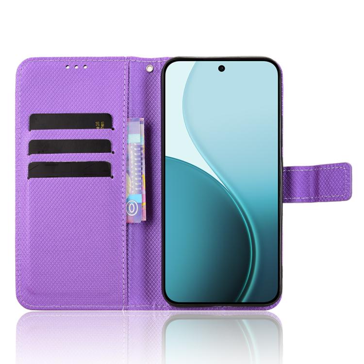 For OPPO Reno14 F 5G Diamond Texture Leather Phone Case